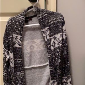 black and white cardigan
